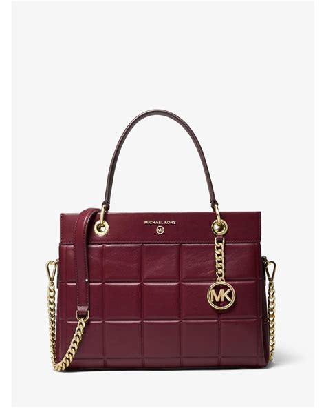 michael michael kors susan medium quilted leather satchel|Susan Medium Quilted Leather Satchel .